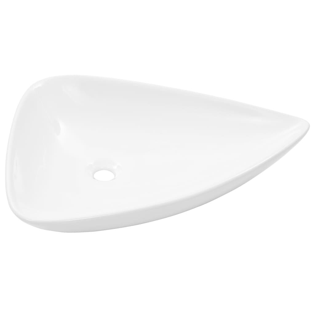 VidaXL Wastafel Driehoekig Wit - 47% Korting!