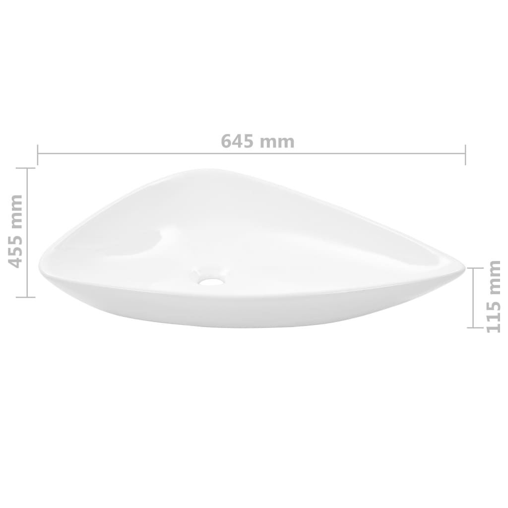 VidaXL Wastafel Driehoekig Wit - 47% Korting!