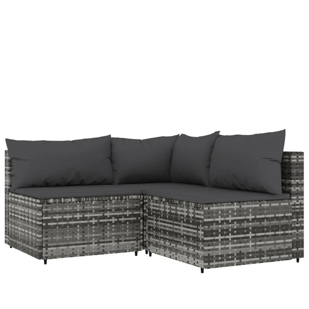 VidaXL Loungeset Grijs - 3-delig, incl. kussens - 46% Korting!