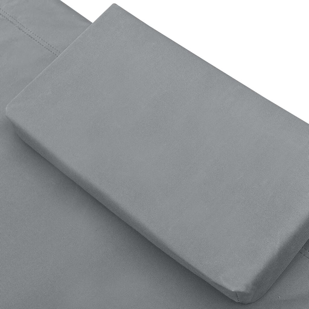 Loungebed met Luifel & Kussen Grijs - 64% Korting!