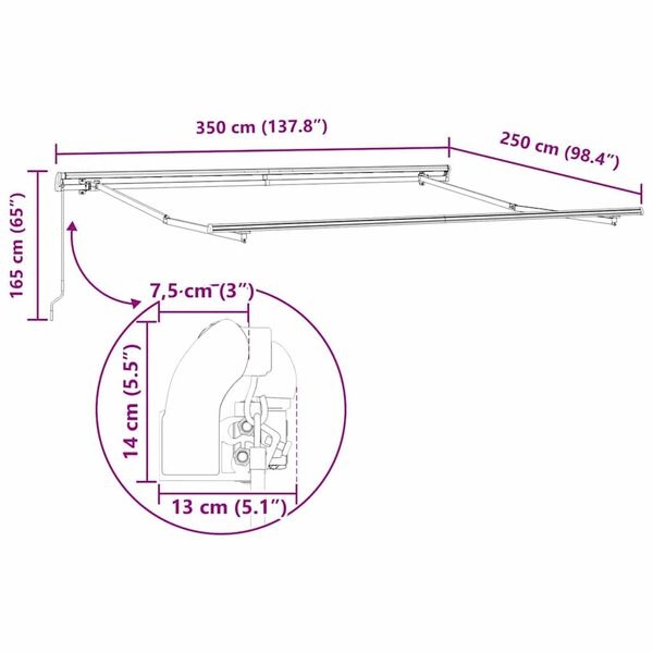 Markies Antraciet 3,5x2,5m - Handmatig - 56% Korting!