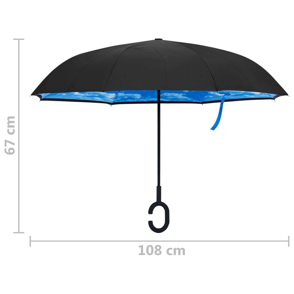 vidaXL Paraplu Zwart C-Handgreep 108cm - 47% Korting!