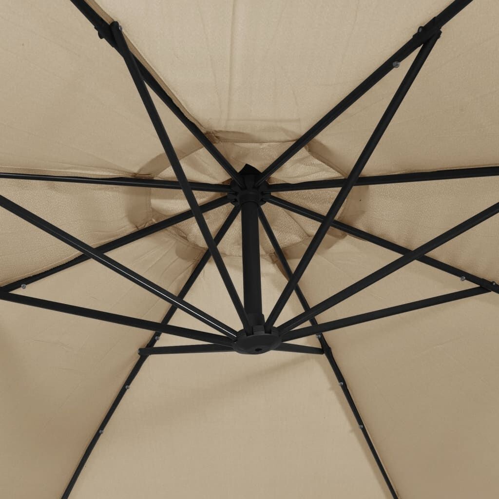 VidaXL Zweefparasol LED 350cm Taupe -51% Korting!