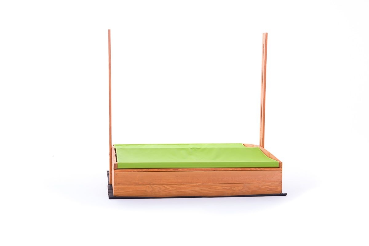 Zandbak Hout Groen 120x120cm - Dak & Bankjes - 40% Korting!