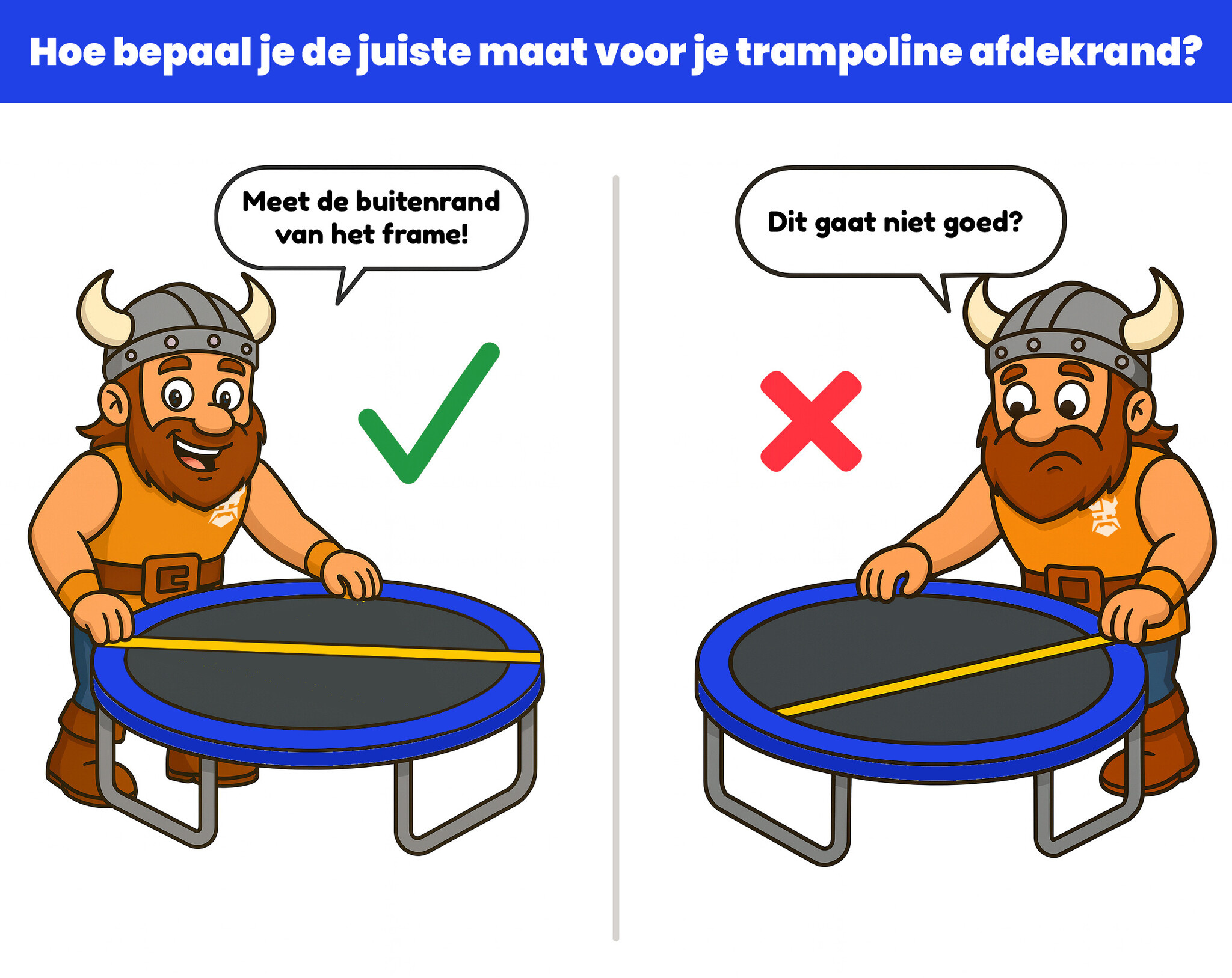 Trampoline Rand Rechthoek 180x270 Blauw - 40% Korting!