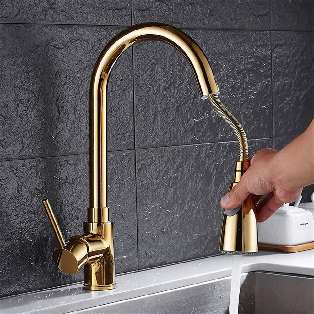 Gouden Keukenkraan - Uittrekbaar 82cm - 40% Korting!