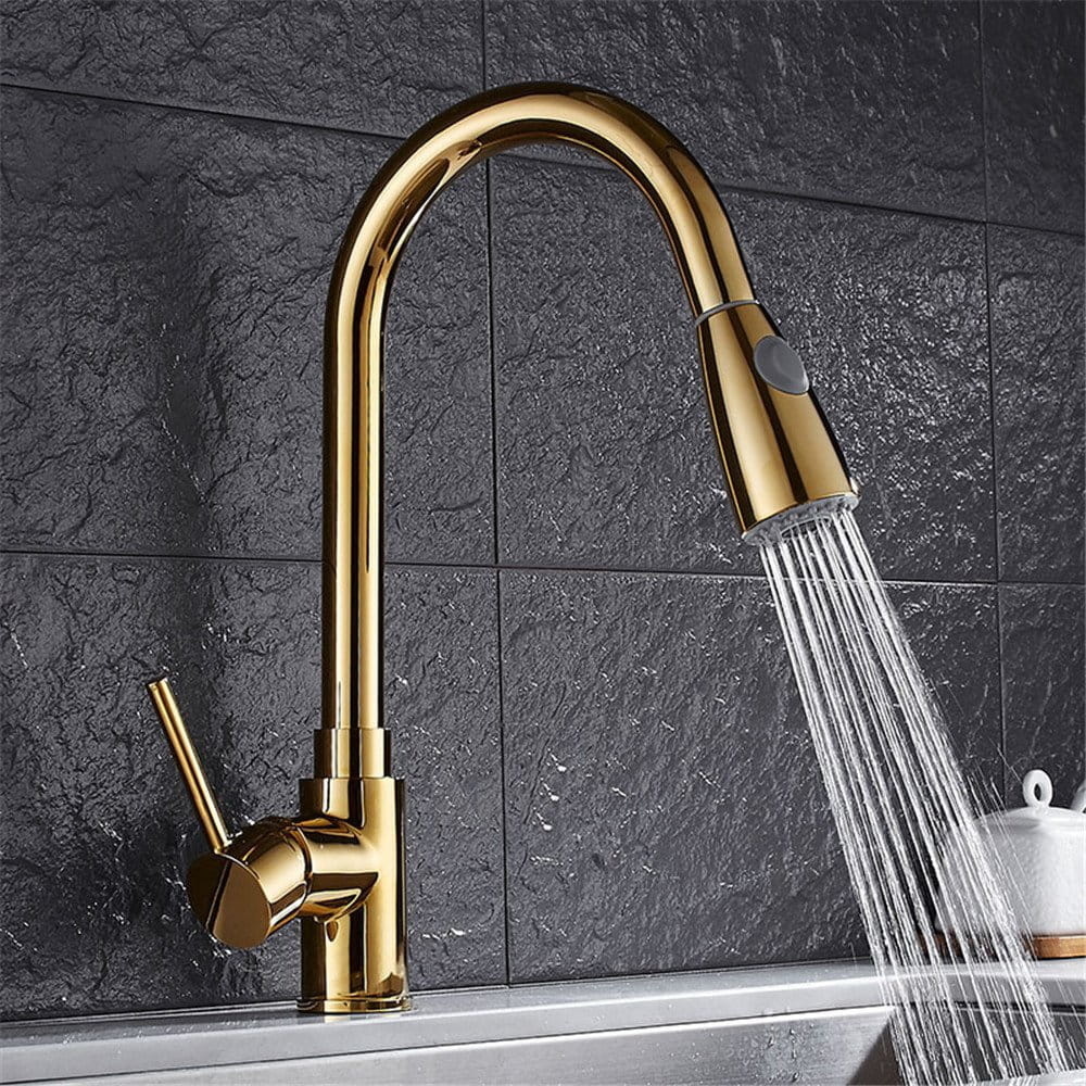 Gouden Keukenkraan - Uittrekbaar 82cm - 40% Korting!