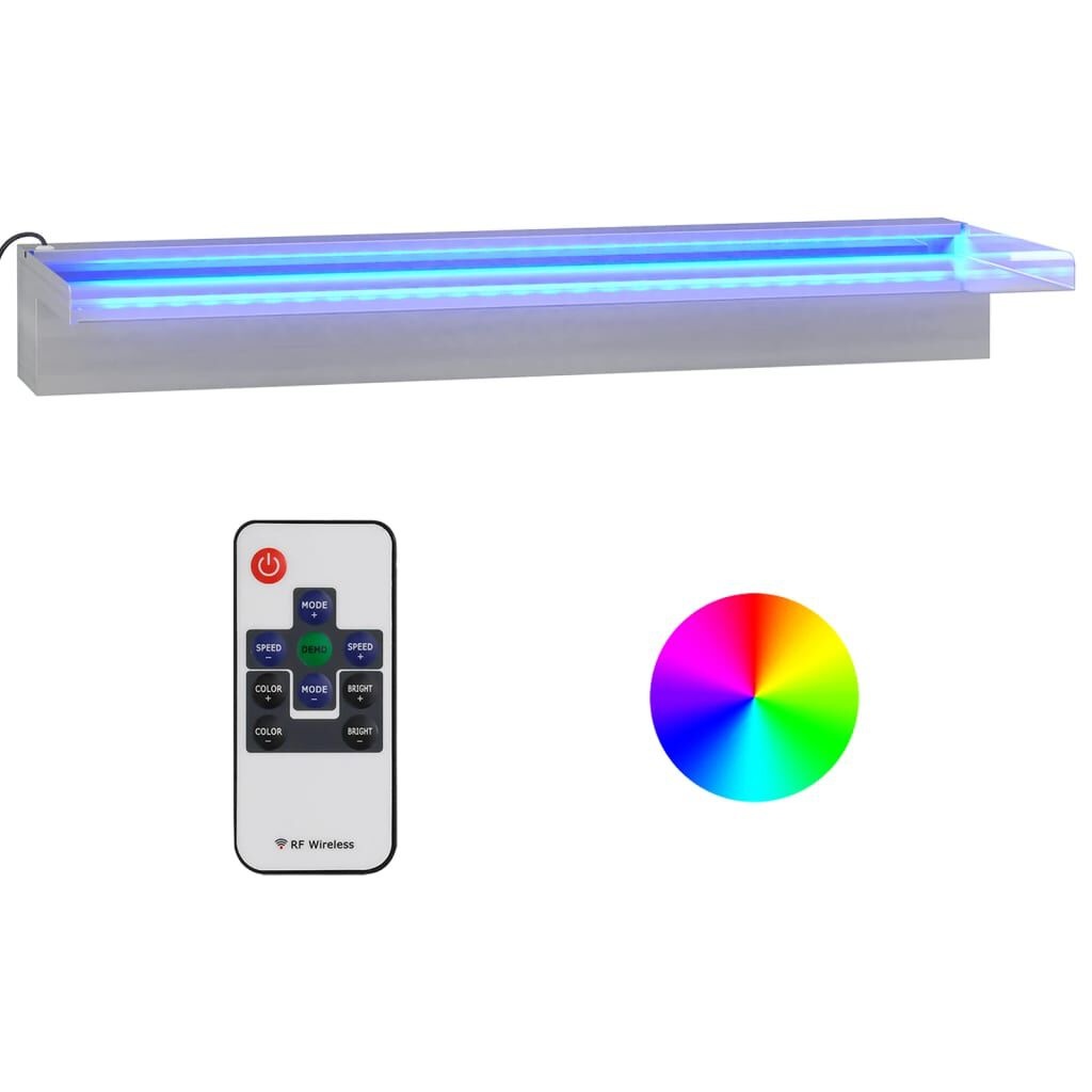 VidaXL Waterval Overloop RVS 60cm RGB LED - 60% Korting!