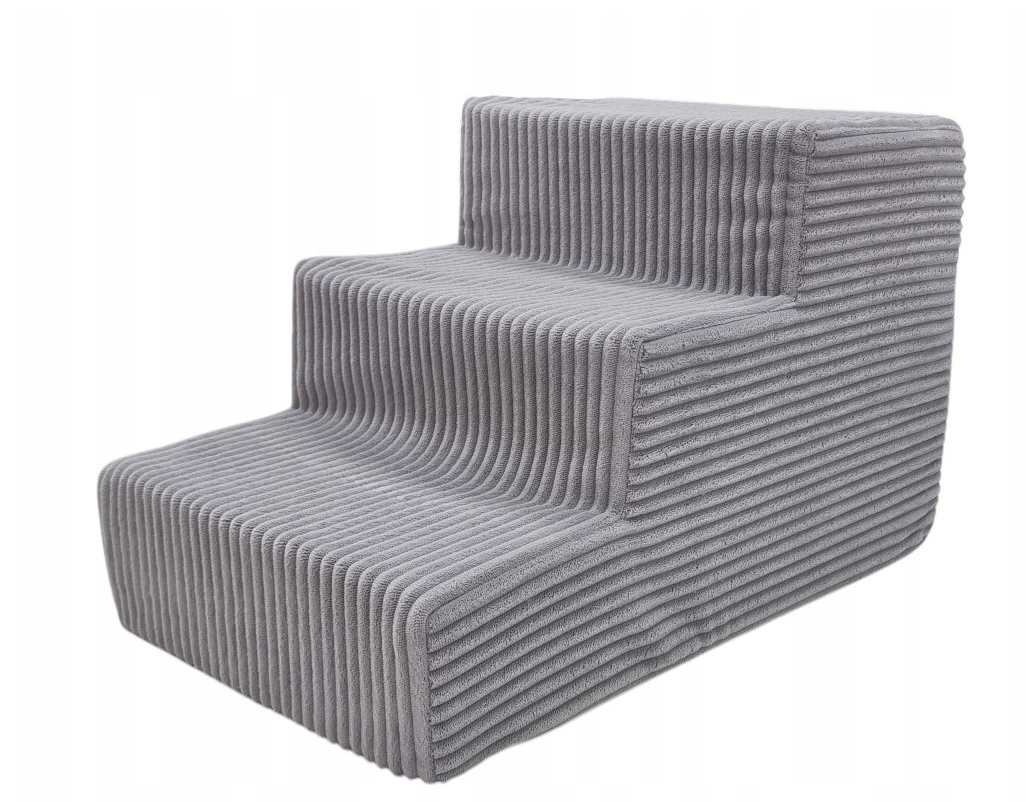 Hondentrap Corduroy Lichtgrijs - 3 Treden - 40% Korting!