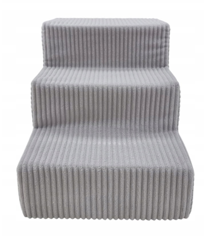 Hondentrap Corduroy Lichtgrijs - 3 Treden - 40% Korting!