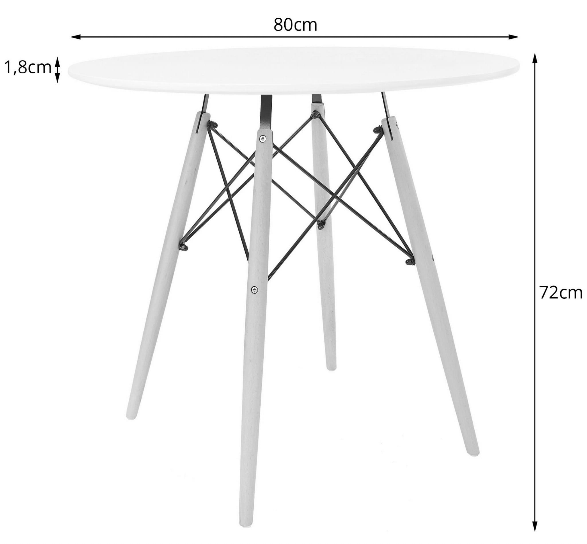 Ronde Eettafel Zwart Ø80cm - 40% Korting! (Beperkte Voorraad)