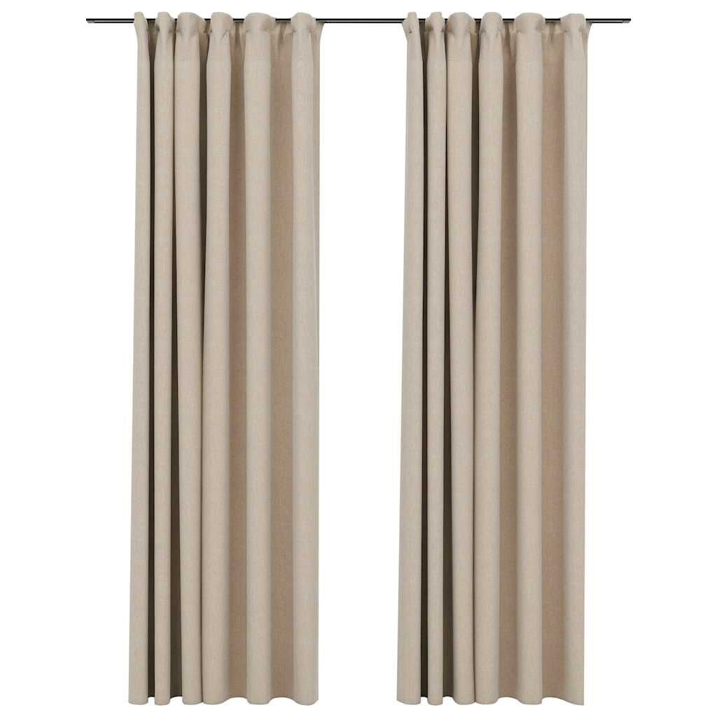 VidaXL Verduisterende Gordijnen Beige 140x245cm - 60% Korting!