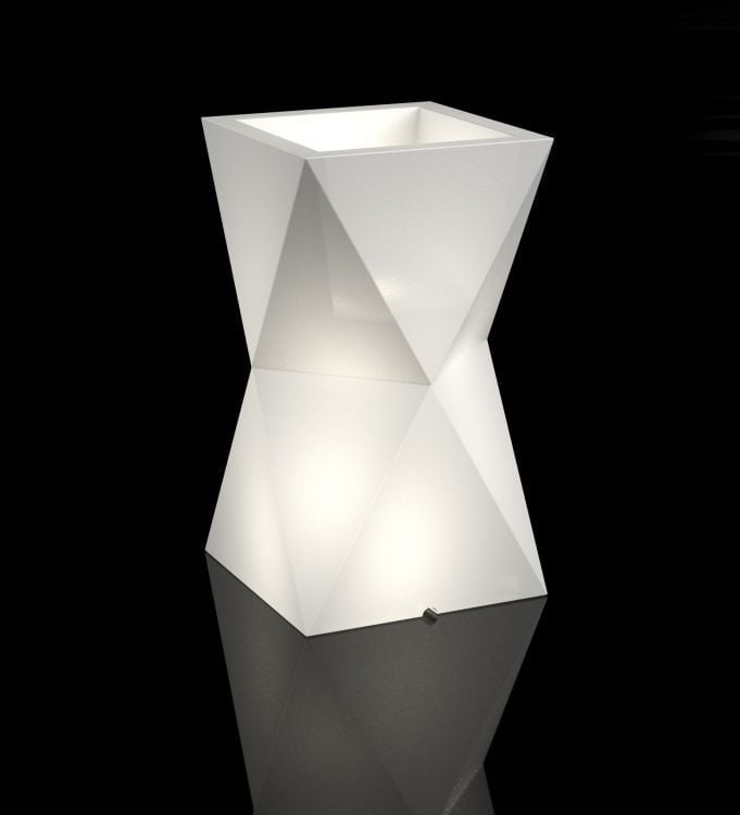 Bloempot VALENCIA Wit LED 70cm -40%! Showmodel