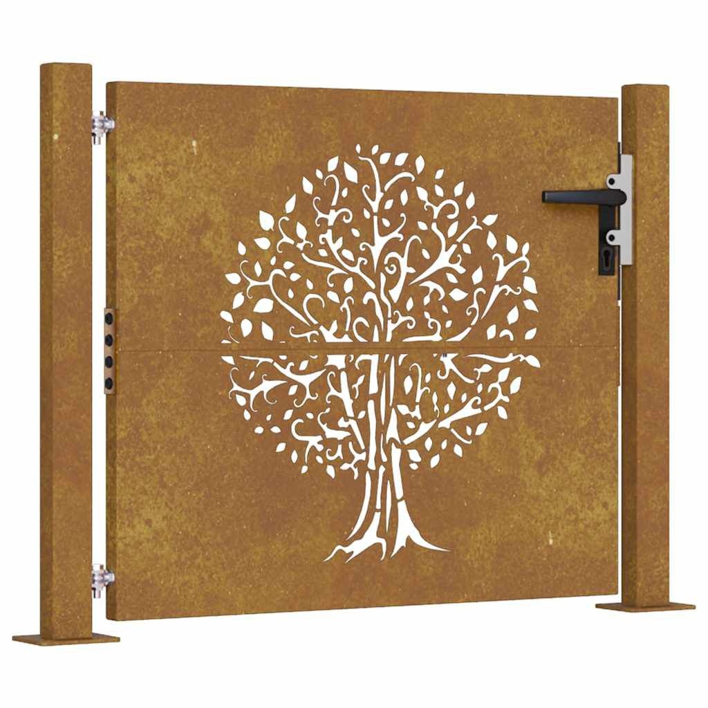 vidaXL Cortenstalen Poort 105x80cm Boom - 55% Korting!