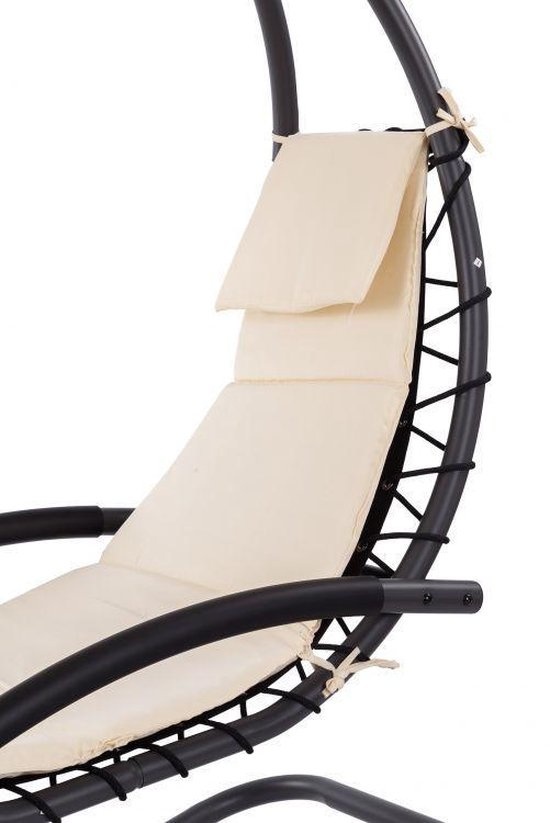 Schommelstoel Tuin met Parasol - Beige - 40% Korting!