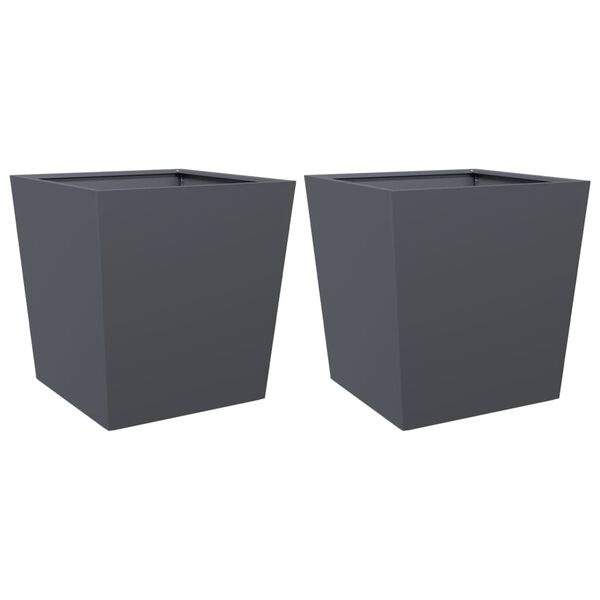 vidaXL Plantenbakken (2x) 50x50cm Antraciet - 60% Korting!
