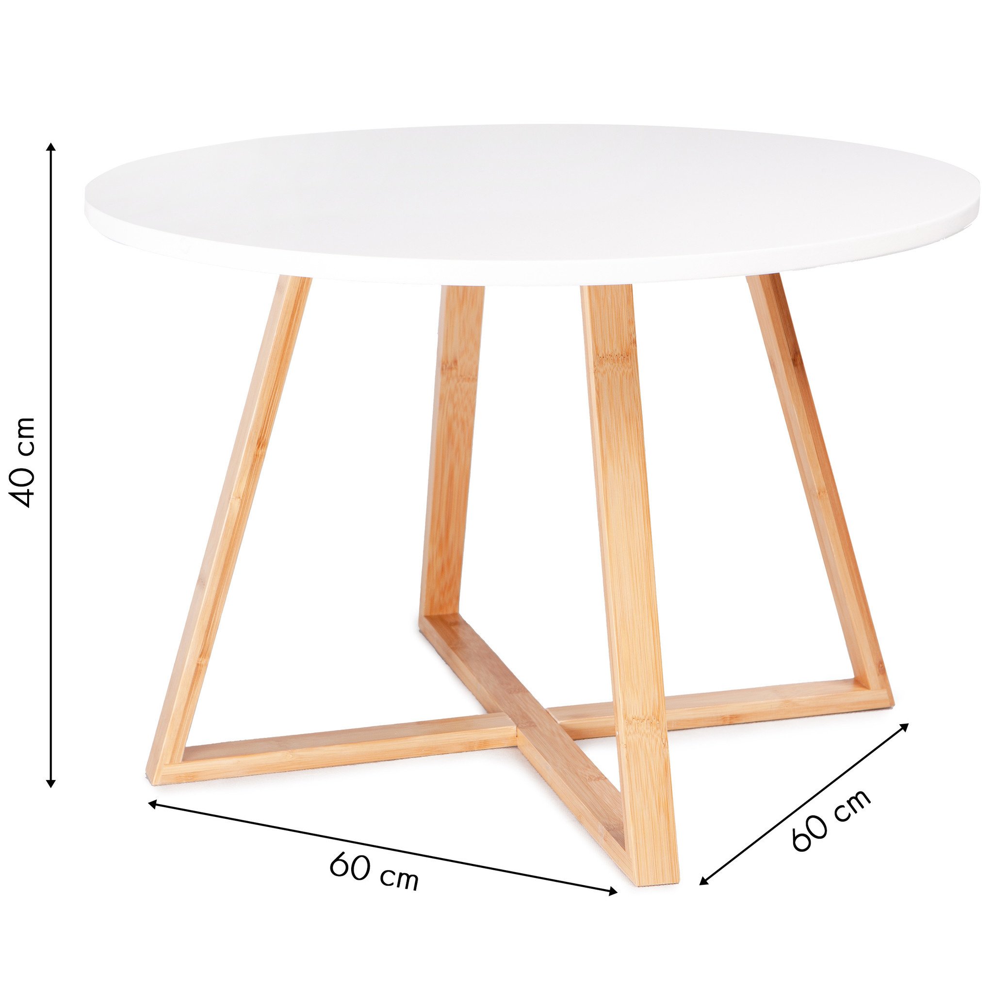 Salontafel Wit MDF/Bamboe 60cm - 40% Korting! (Retour)