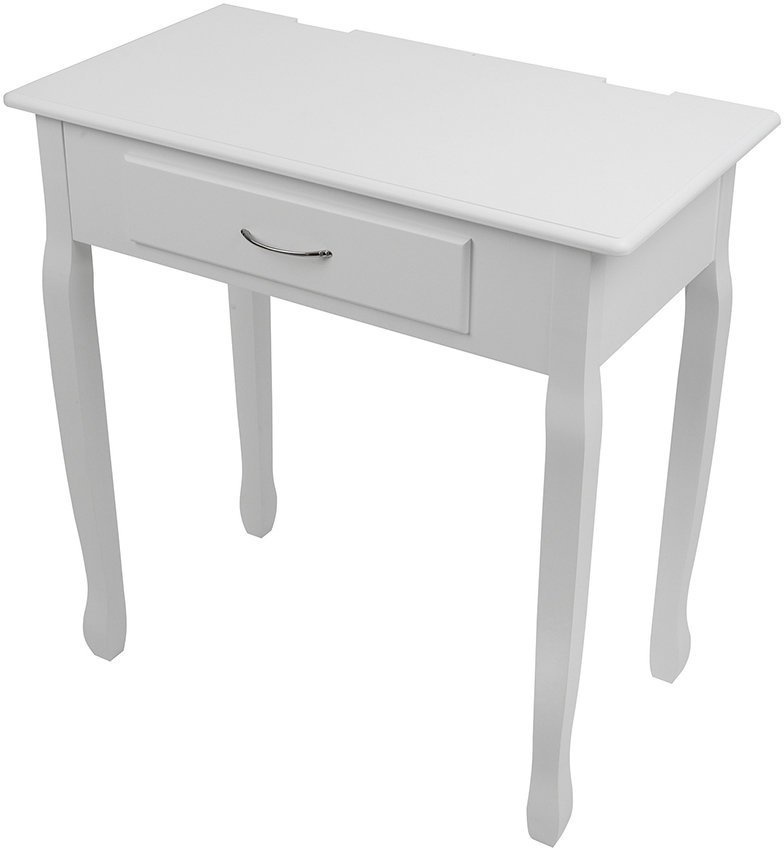 Kaptafel met Spiegel & Kruk Wit - 75x40x137cm - 40% Korting!