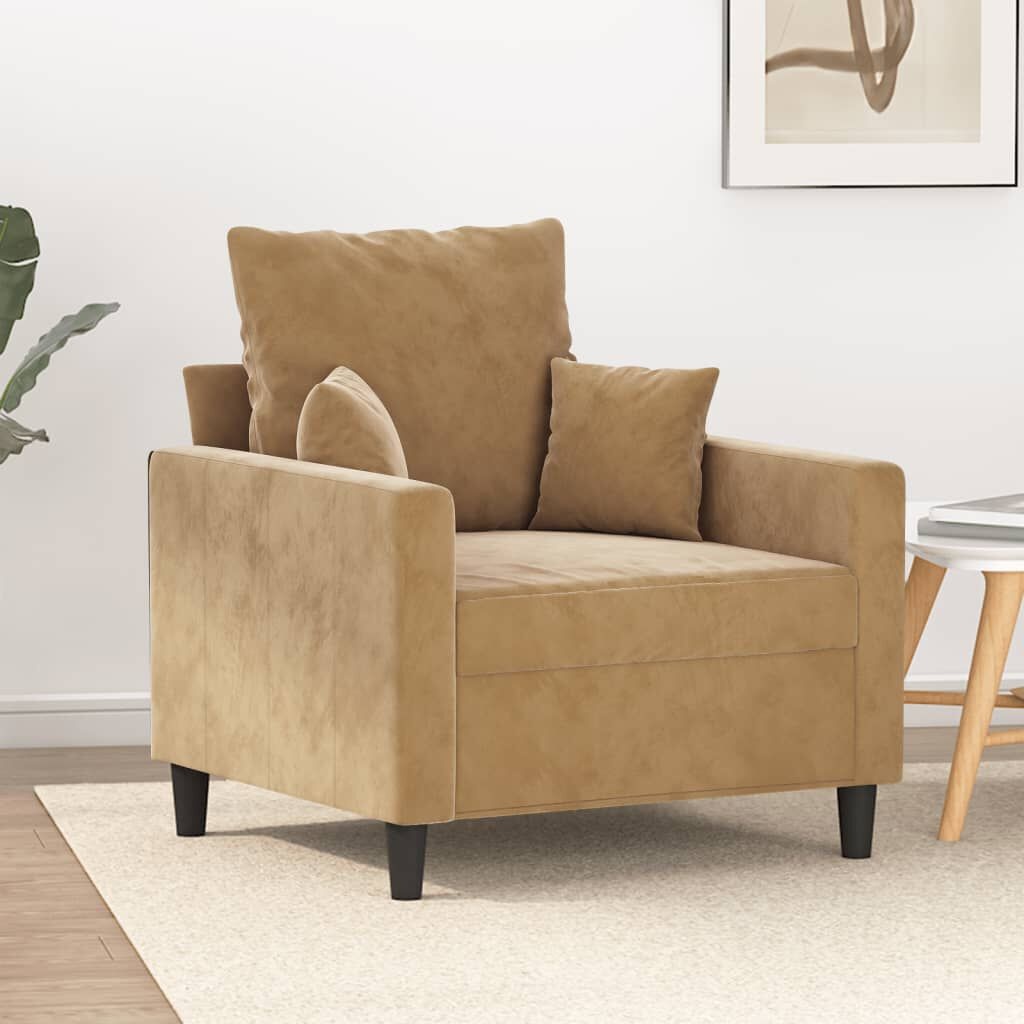 vidaXL Fauteuil 60 cm fluweel bruin