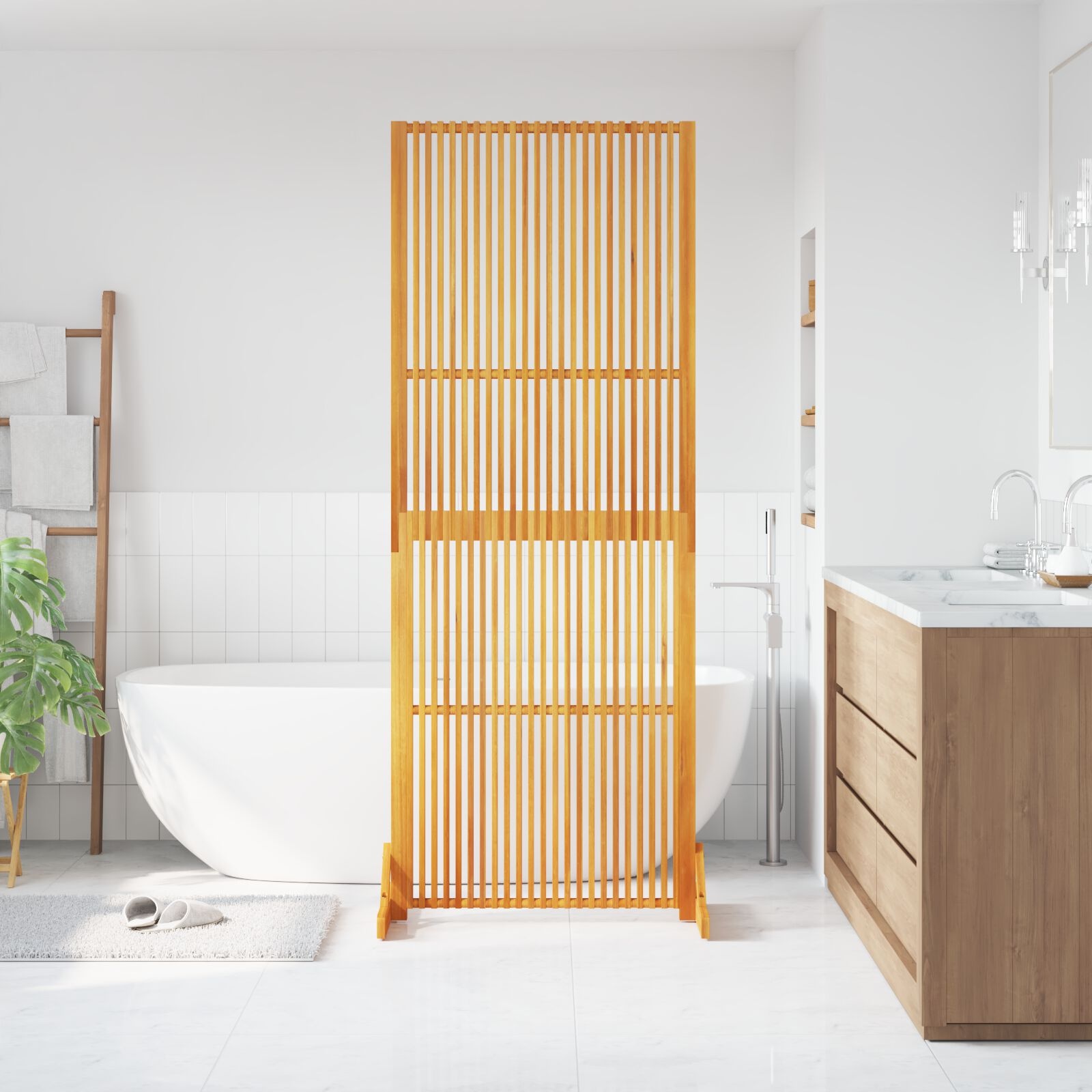 vidaXL Privacyscherm Bruin 79.5 x 50 x 200 cm Massief acaciahout