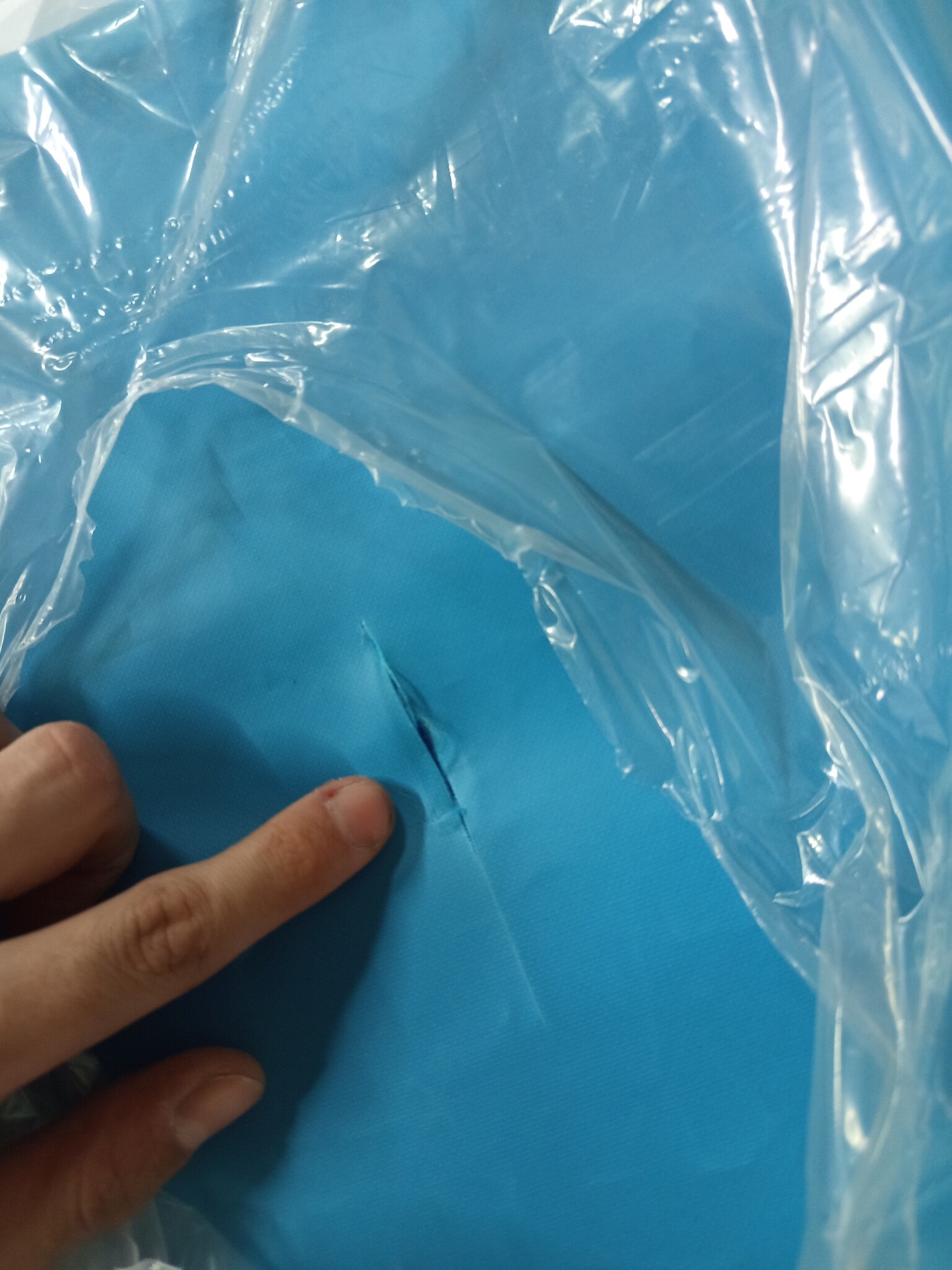 vidaXL Ligbed inklapbaar staal en stof turquoiseblauw
