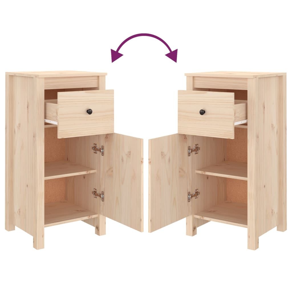 vidaXL Dressoirs 2 st 40x35x80 cm massief grenenhout