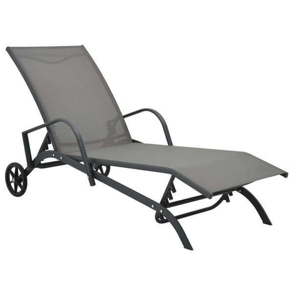 vidaXL Ligbed Grijs - Staal & Textileen - 67% Korting!