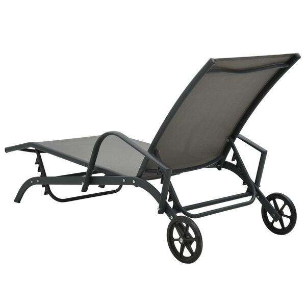 vidaXL Ligbed Grijs - Staal & Textileen - 67% Korting!