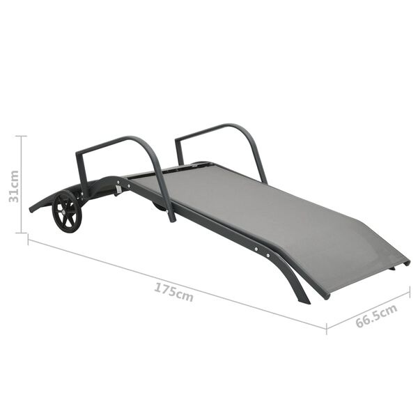 vidaXL Ligbed Grijs - Staal & Textileen - 67% Korting!