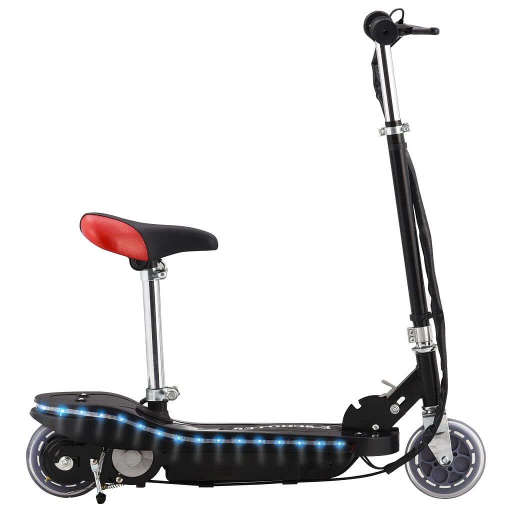 Kinderstep met Zadel & LED - 120W Zwart - 55% Korting!