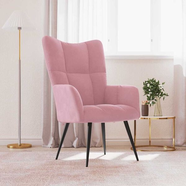 vidaXL Relaxstoel Fluweel Roze - 40% Korting! (Retour)