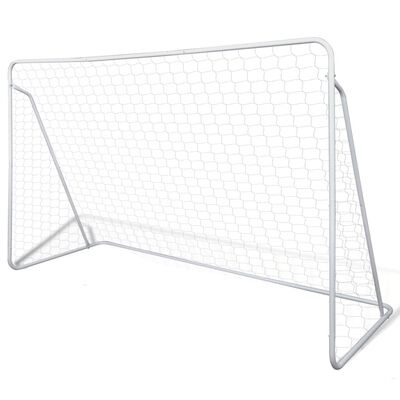 Voetbaldoel 240x160cm + Net & Haringen - Wit - 40% Korting!