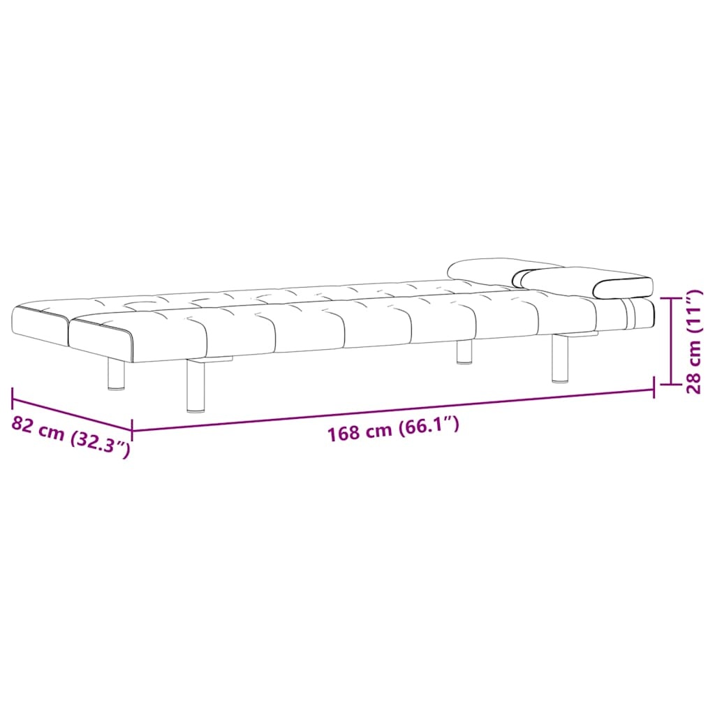 VidaXL Slaapbank Zwart Kunstleer + Kussens -35%