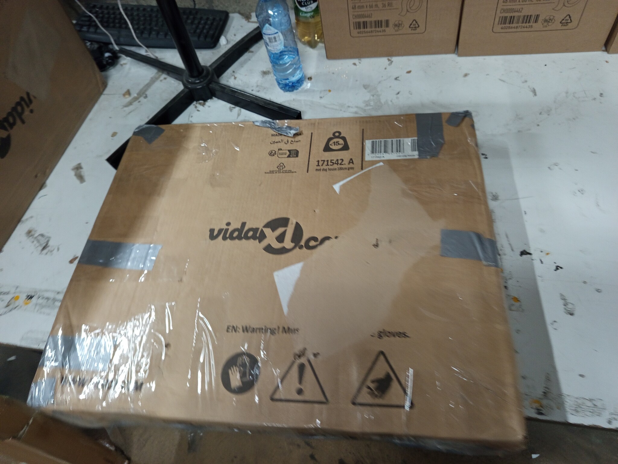 VidaXL Hondenhok Grijs 116cm -55%! (Krasjes)