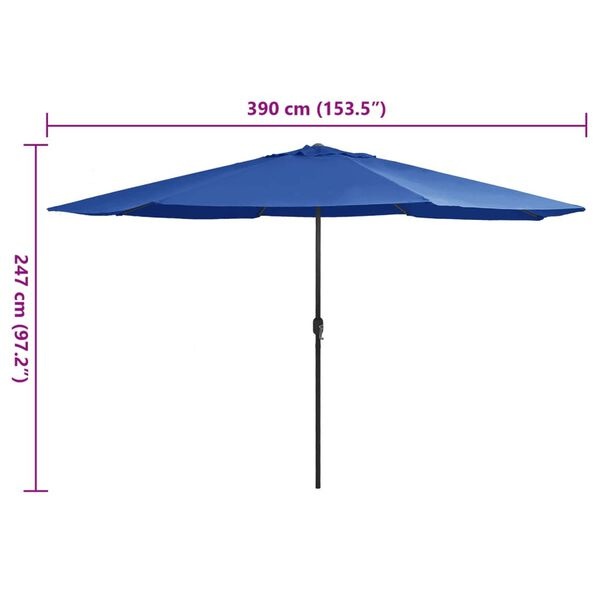 vidaXL Parasol 390cm Azuurblauw - 40% Korting!