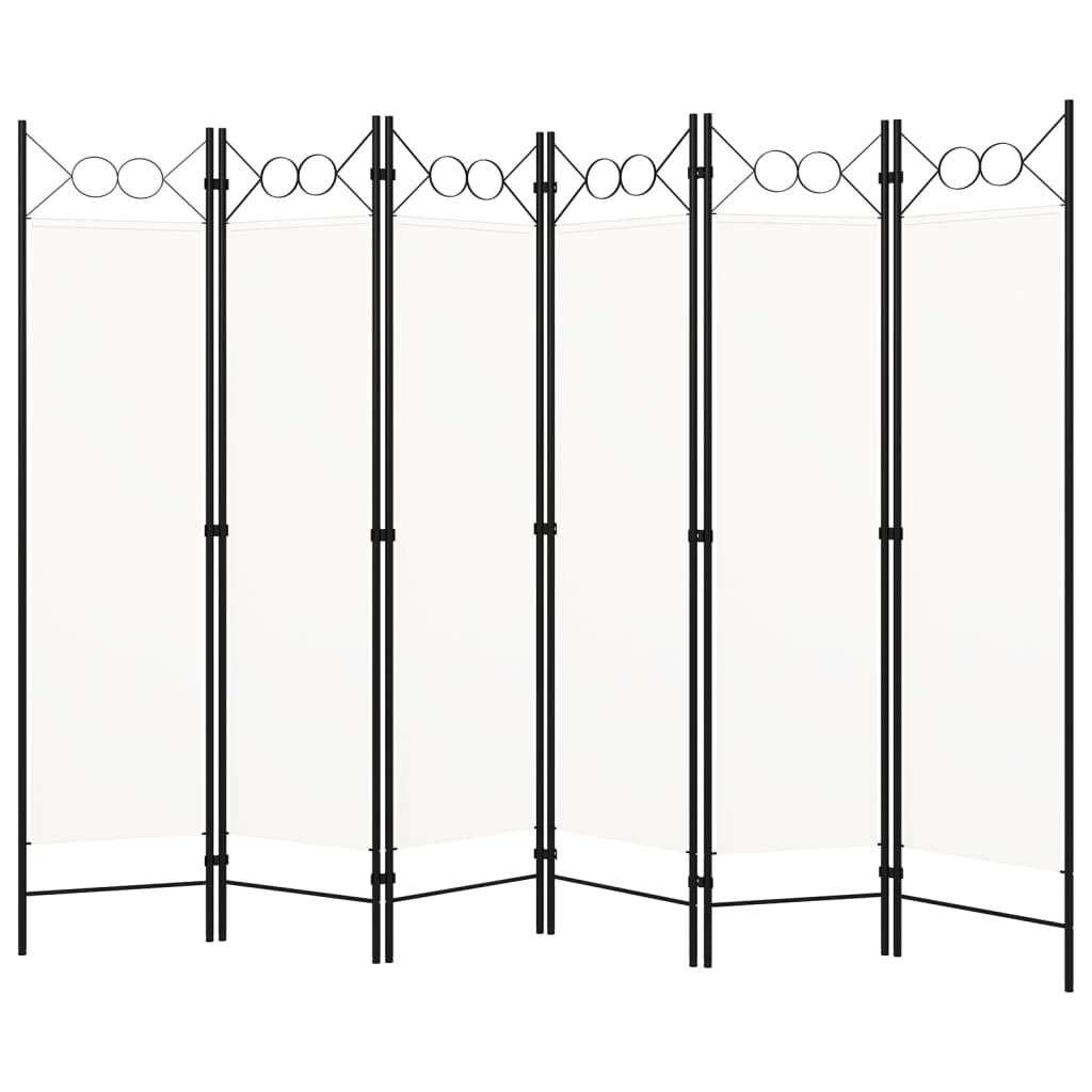 Kamerscherm 6 Panelen Wit 240x180cm - 40% Korting!