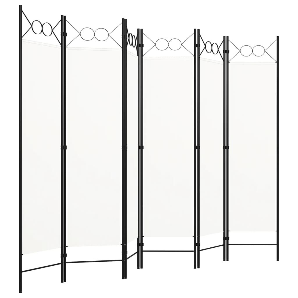 Kamerscherm 6 Panelen Wit 240x180cm - 40% Korting!