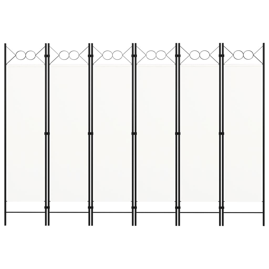 Kamerscherm 6 Panelen Wit 240x180cm - 40% Korting!