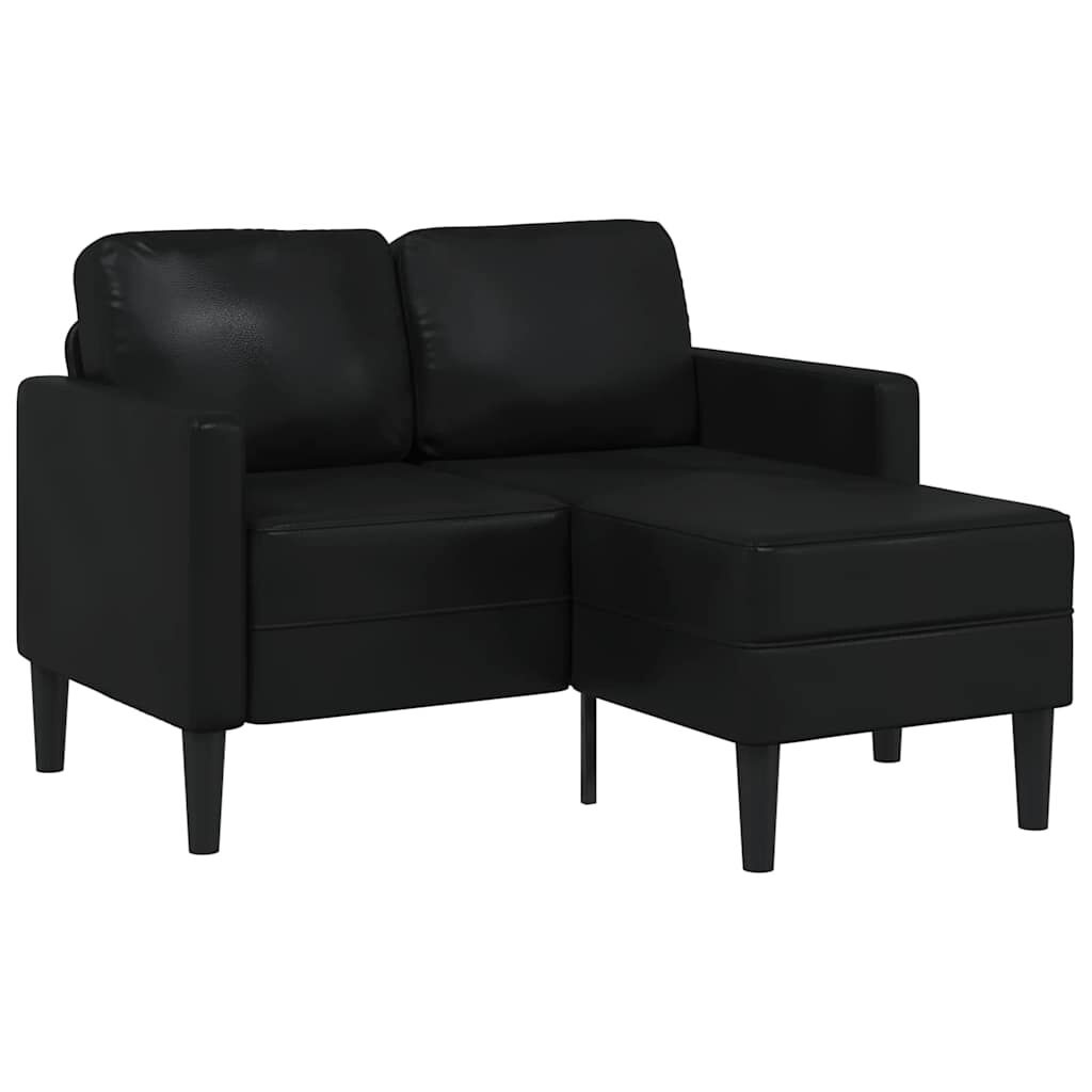 VidaXL 2-zits L-bank met chaise lounge, zwart - 40% korting!