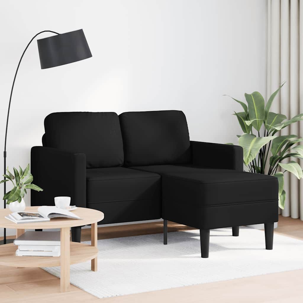 VidaXL 2-zits L-bank met chaise lounge, zwart - 40% korting!