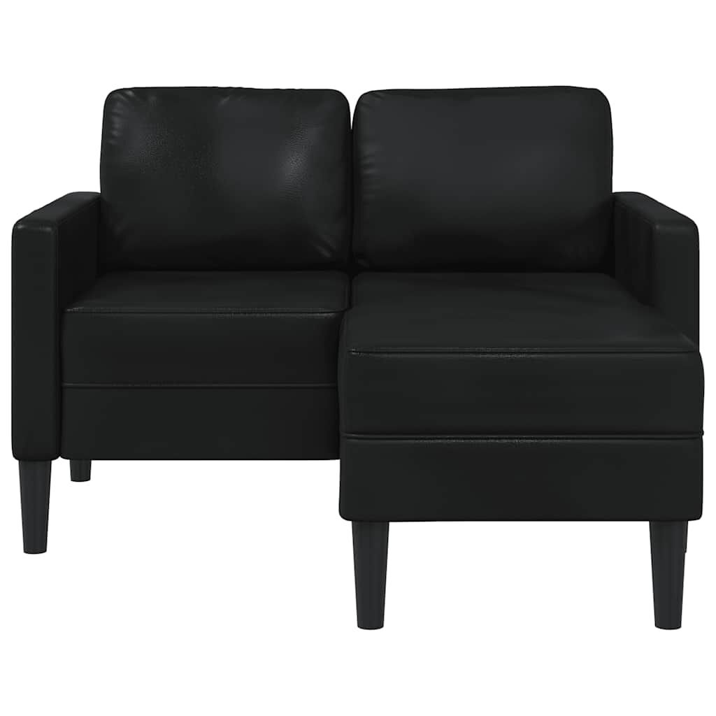 VidaXL 2-zits L-bank met chaise lounge, zwart - 40% korting!