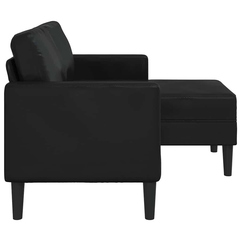 VidaXL 2-zits L-bank met chaise lounge, zwart - 40% korting!