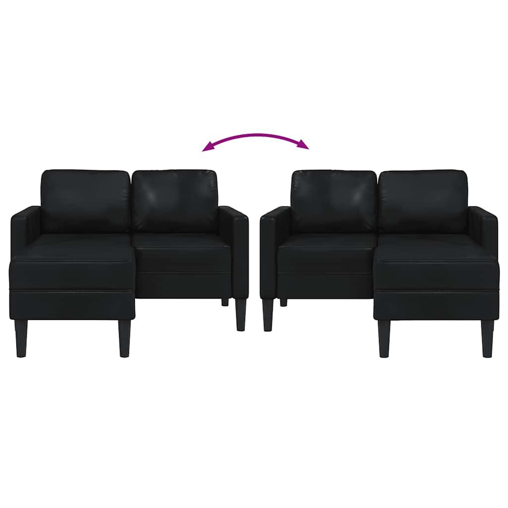 VidaXL 2-zits L-bank met chaise lounge, zwart - 40% korting!