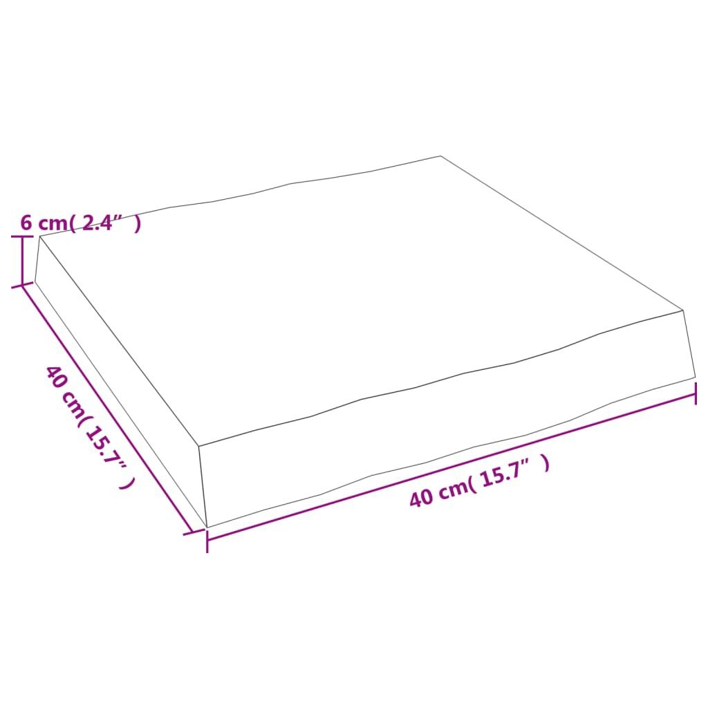 Eiken Tafelblad 40x40cm - Natuurlijke Rand - 56% Korting!