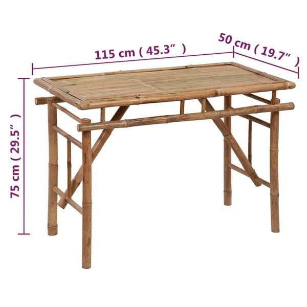 vidaXL Bamboe Tuintafel Inklapbaar 115cm - 40% Korting!
