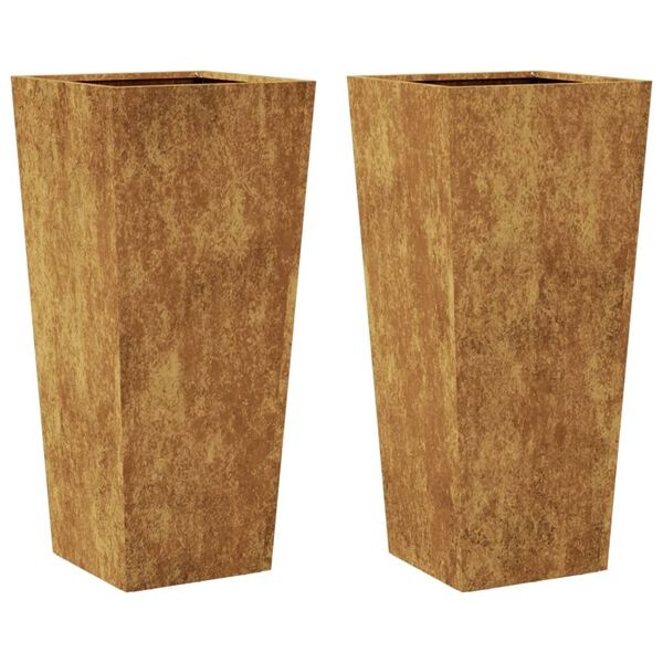 vidaXL Plantenbakken (2 st) 35x35x75cm Staal - 40% Korting!