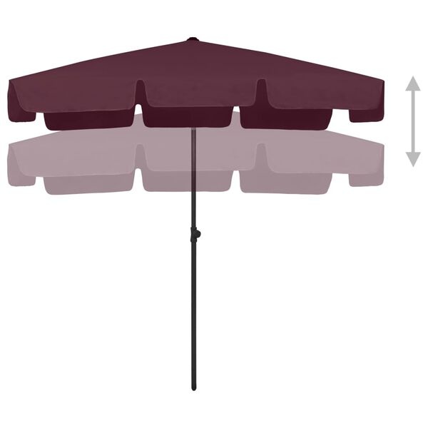 vidaXL Strandparasol Bordeaux - 200x125cm - 40% Korting!