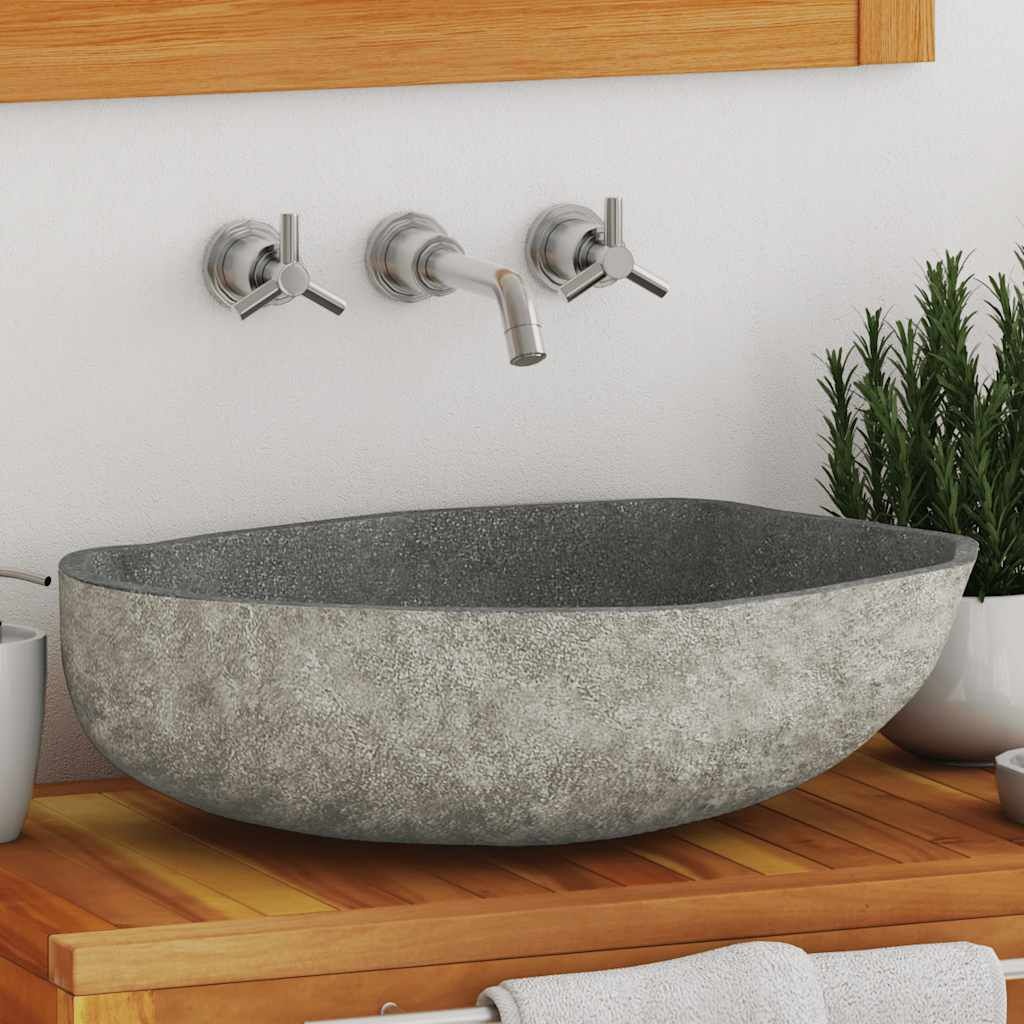vidaXL Riviersteen Wastafel Ovaal -45x34cm- 35% Korting!