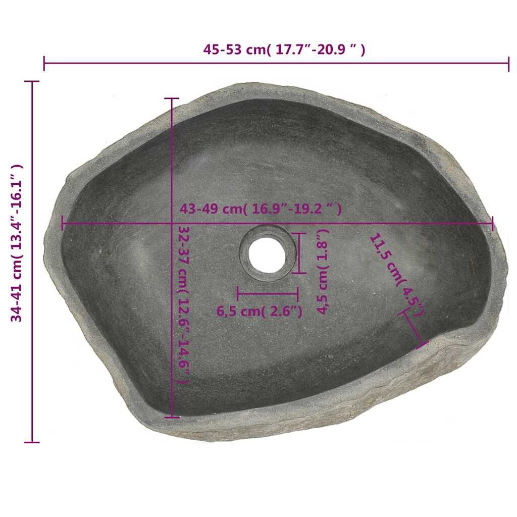 vidaXL Riviersteen Wastafel Ovaal -45x34cm- 35% Korting!