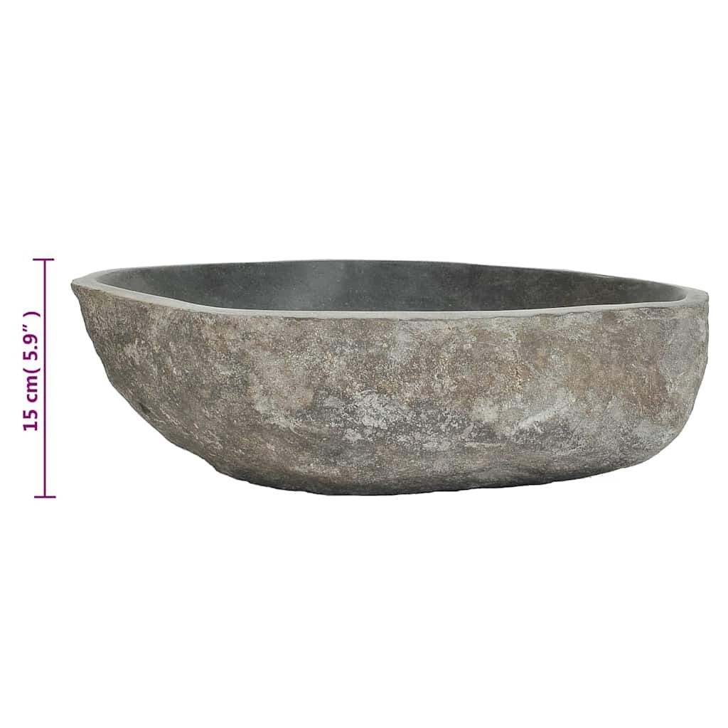 vidaXL Riviersteen Wastafel Ovaal -45x34cm- 35% Korting!